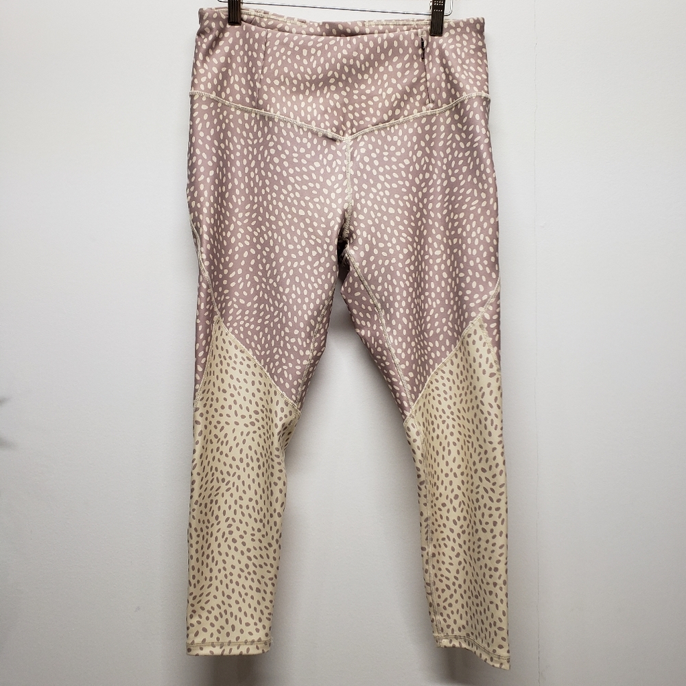 Calia By Carrie Underwood Leggings Size L Color Block Confetti Dot Print Yoga